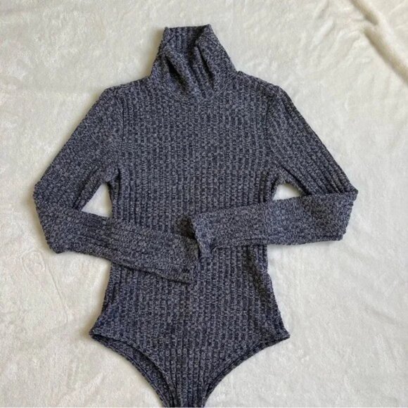 Turtke Neck Ribbed Knit Bodysuit - Picture 1 of 5